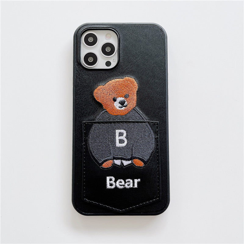 Cute Bear Card Slot iPhone Cases