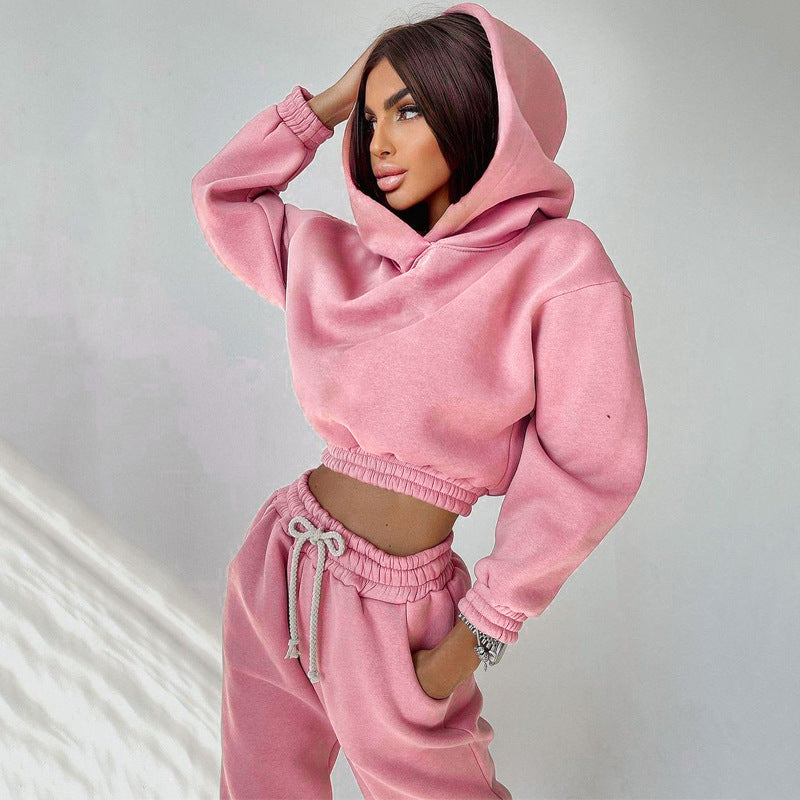 Hoodies Top Track Pant Two Piece Set