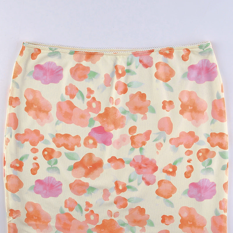 Floral Tube Mini Skirt Women