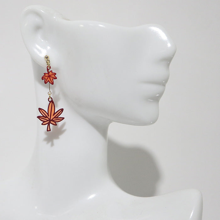 Maple Leaves Design Earrings/Clip on Earrings