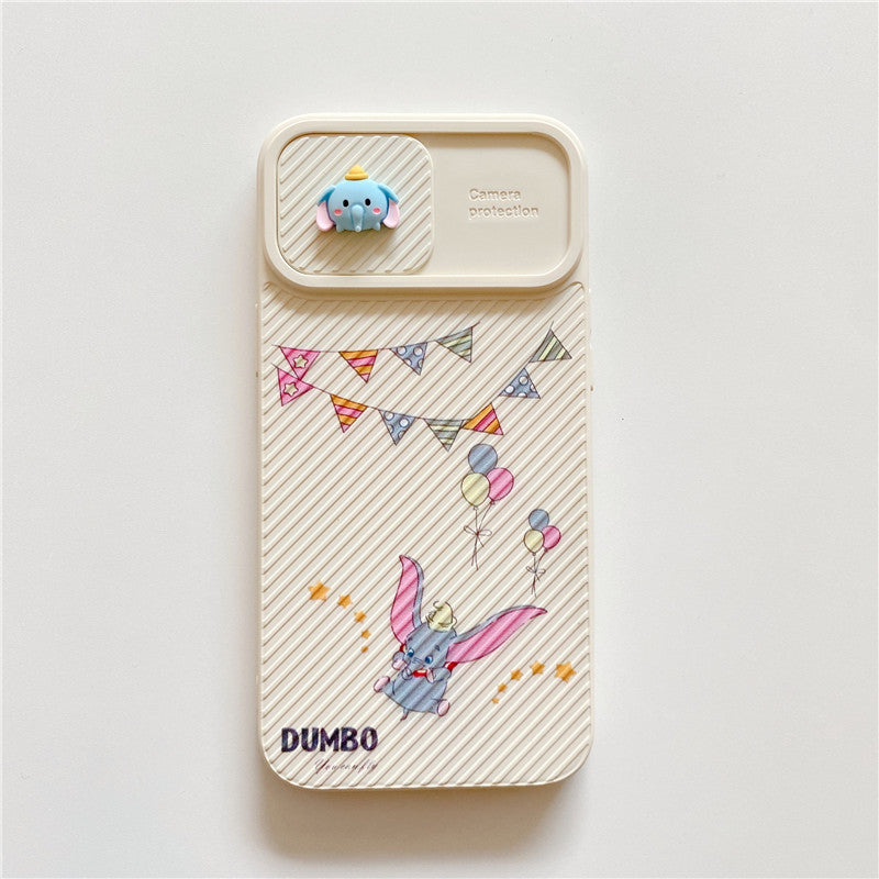 Cute Cartoon Slide Camera Protection iPhone Cases