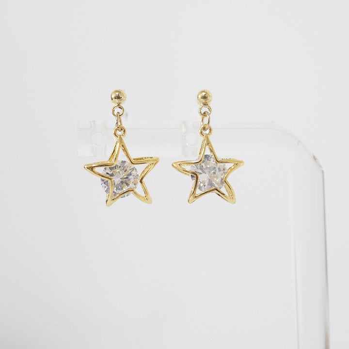 Stars Zircon Earrings/Clip on Earrings