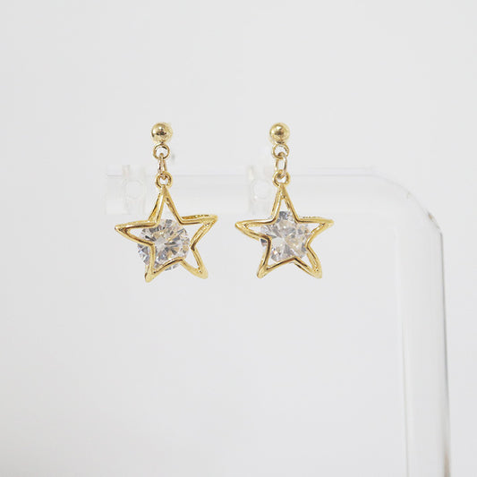 Stars Zircon Earrings/Clip on Earrings