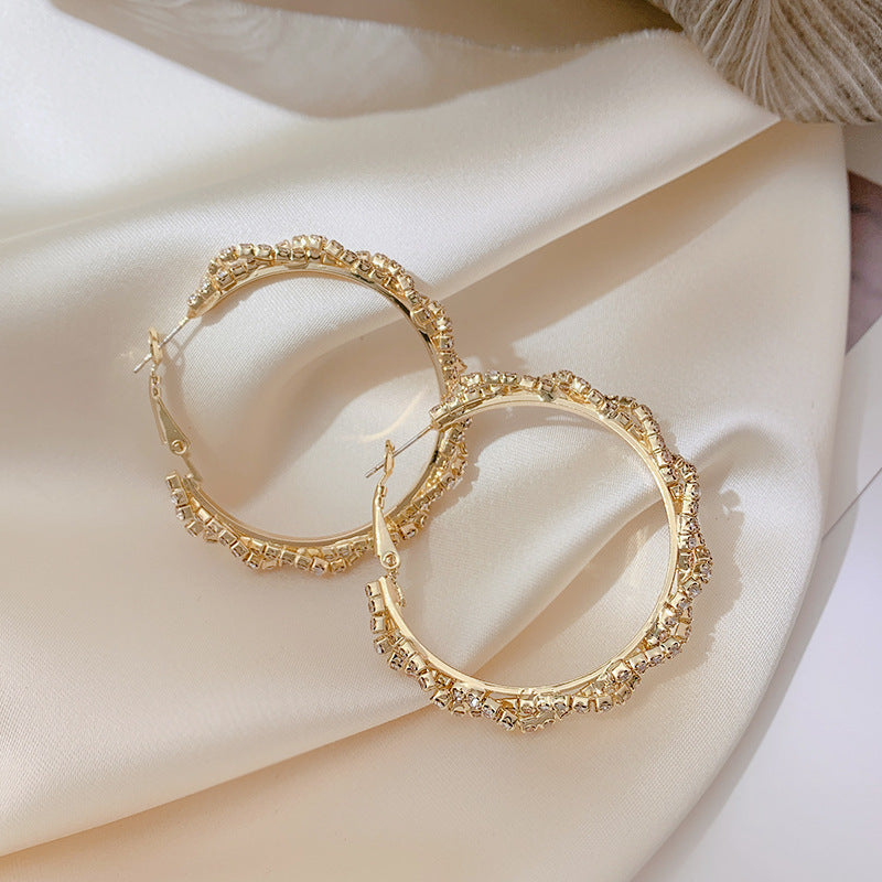 Rhinestone Circle Earrings