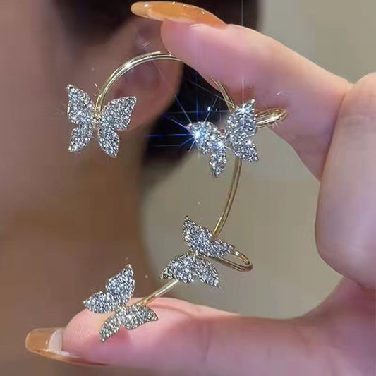 Butterfly Rhinestone Ear Crawlers