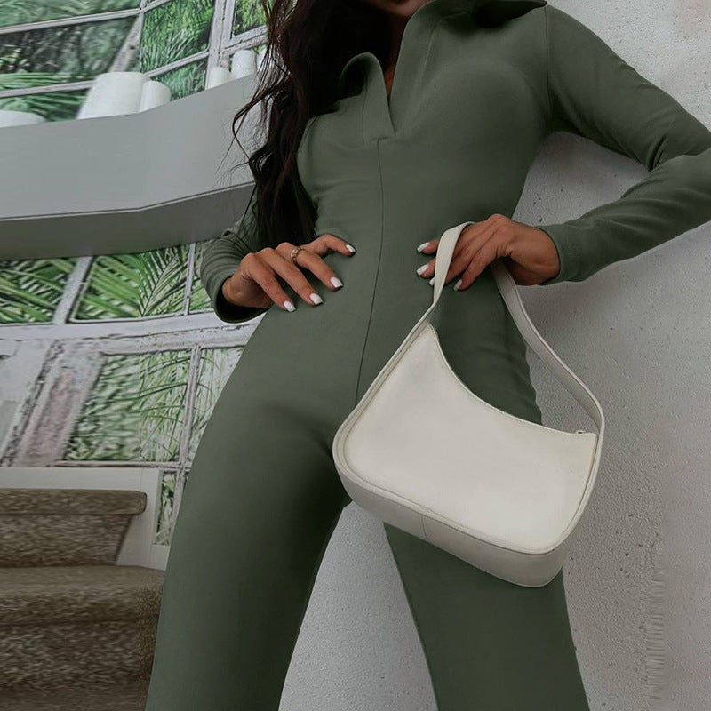 Collar V-neck Jumpsuit Women