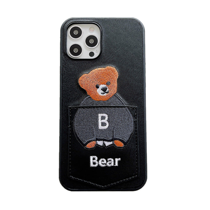 Cute Bear Card Slot iPhone Cases