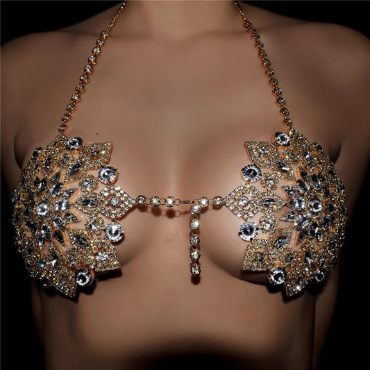 Rhinestone Crystal Body Bra Chain