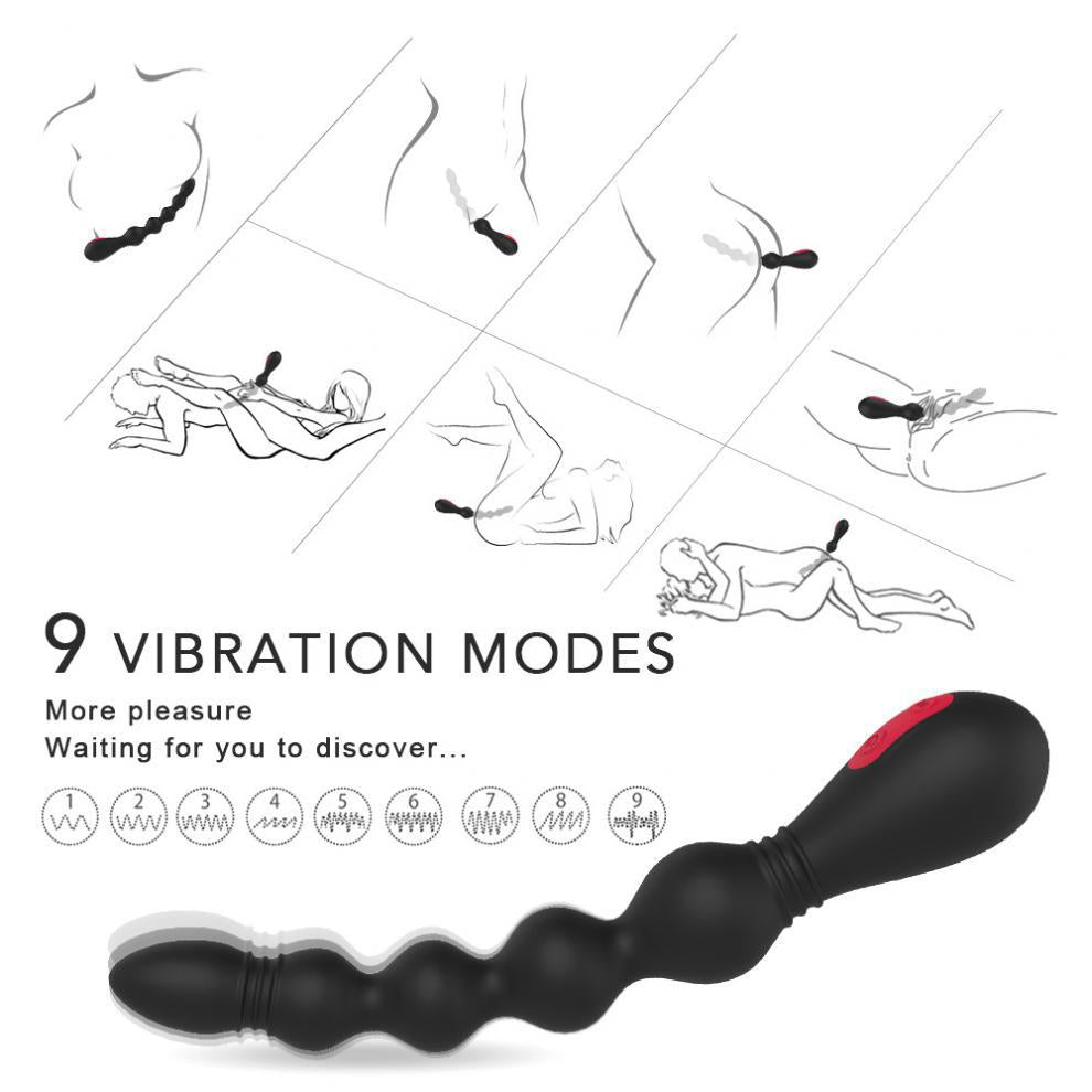 Men/Couple Butt Beads Self-Heating Anal Vibrator Prostate Massager - M I I X A S