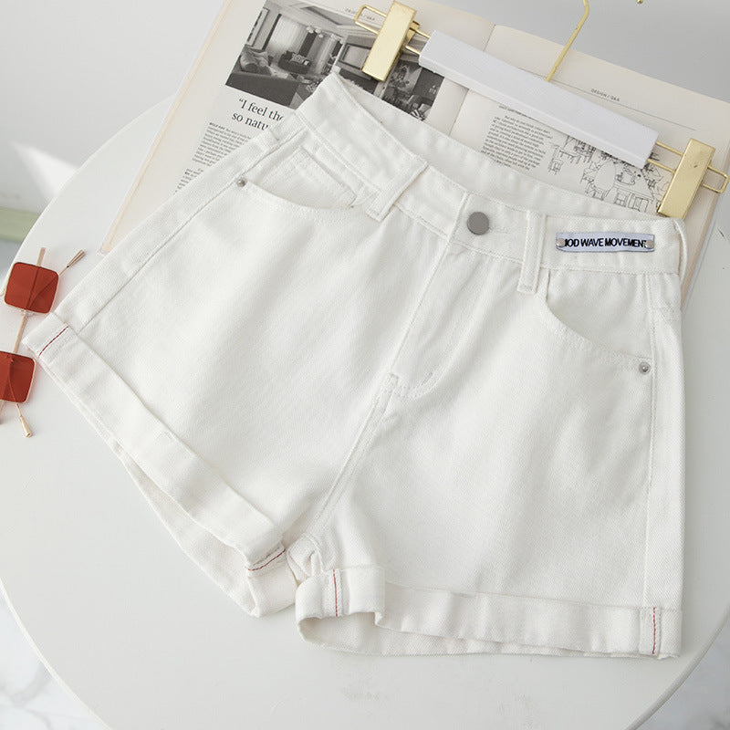 Plain High Waist Denim Shorts Pants - M I I X A S