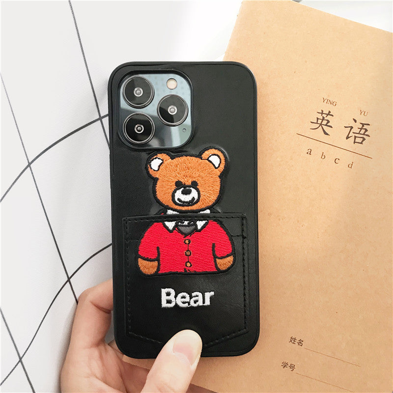 Cute Bear Card Slot iPhone Cases