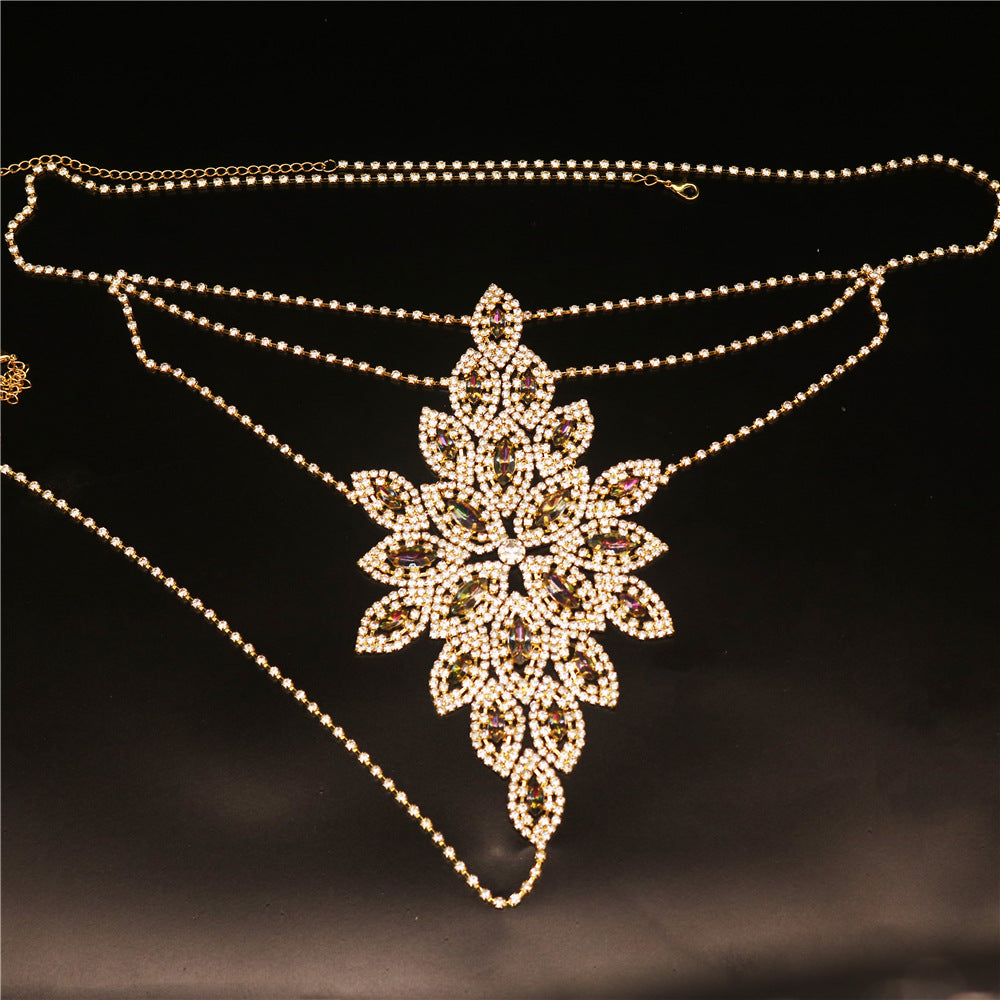 Rhinestone Floral Crystal Body Chain Set