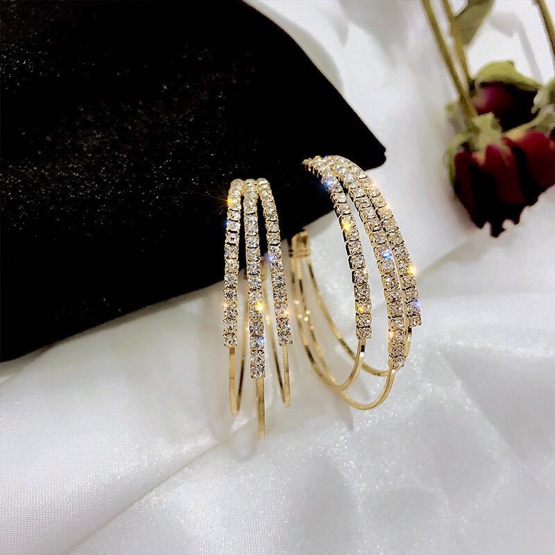 Rhinestone Circle Earrings