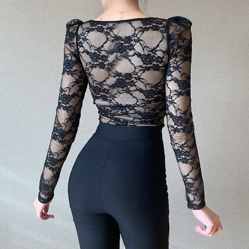 Lace Long Sleeve Top Shirts Women