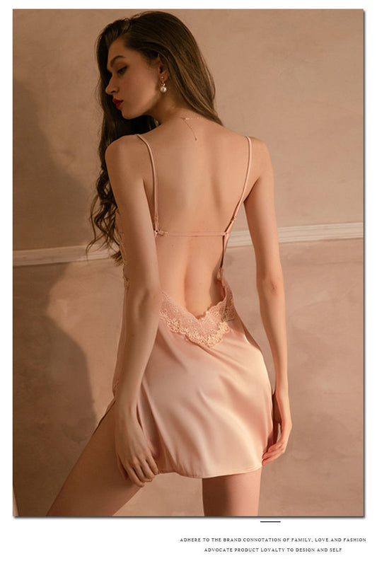 Lace Satin Padded Cami Night Dress