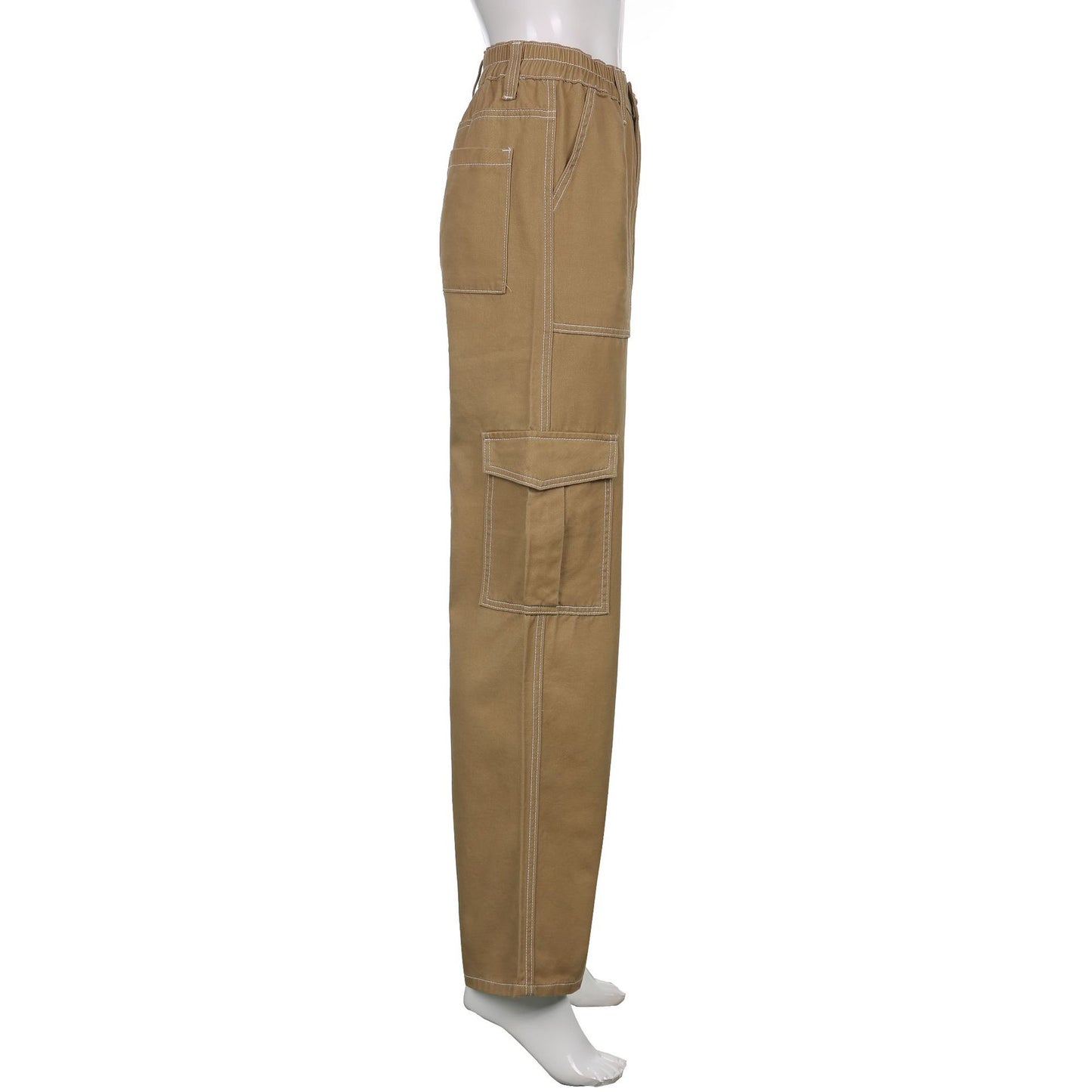 Cargo Jean Flap Pocket High Waist Pant