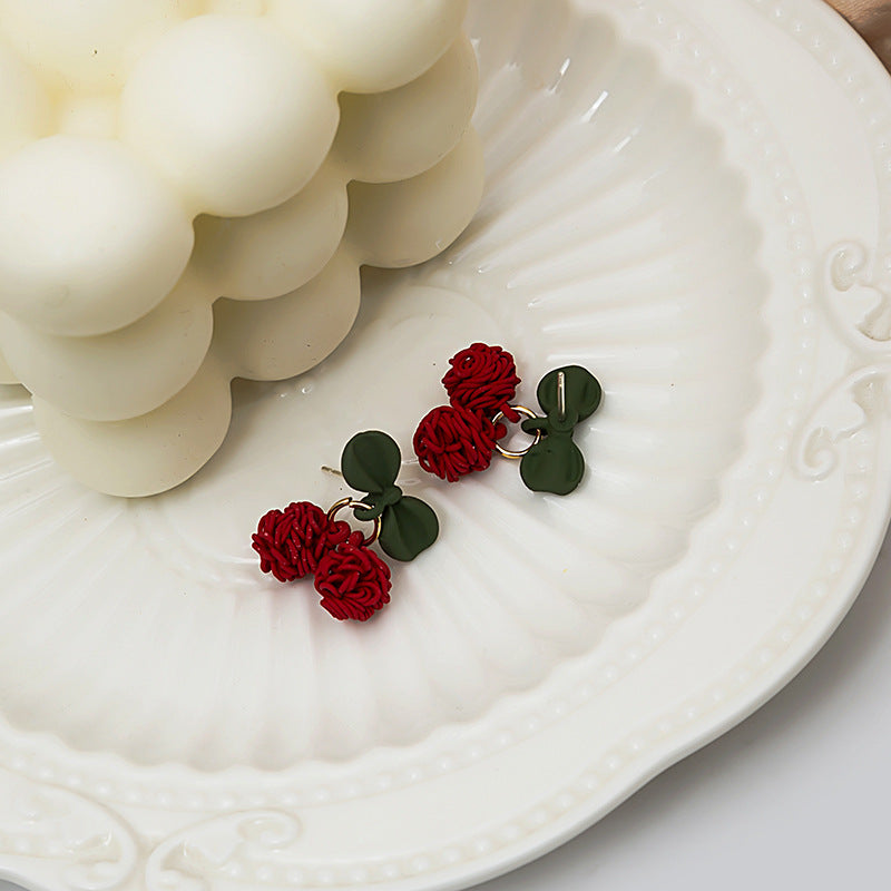 Red Cherry Stud Earrings