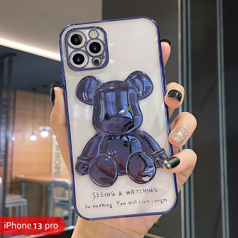 Luxury 3D Electroplating Bear designs iPhone Cases