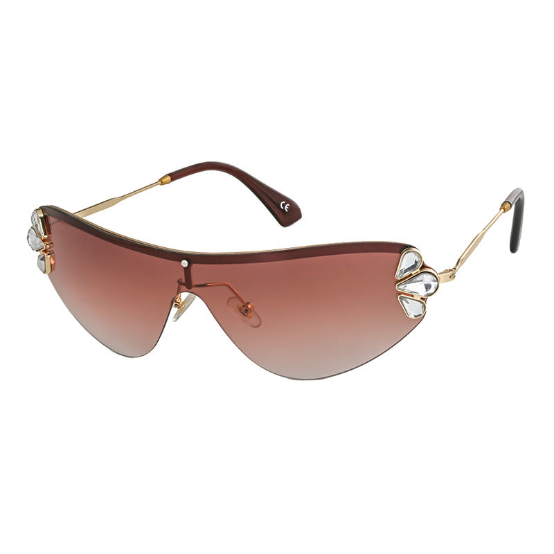 Half-frame Diamond Sunglasses