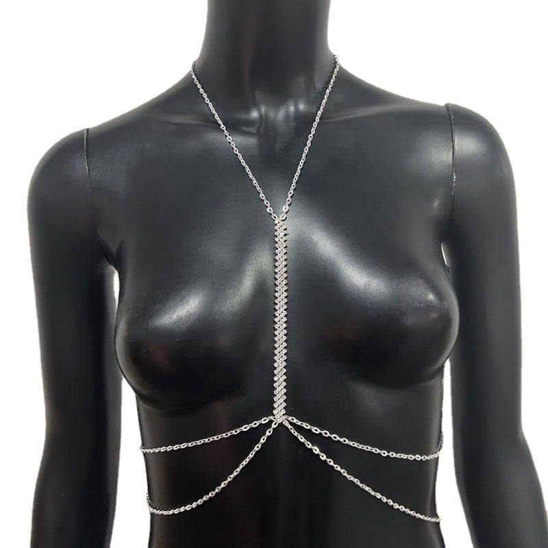 Rhinestone Halter Body Chain