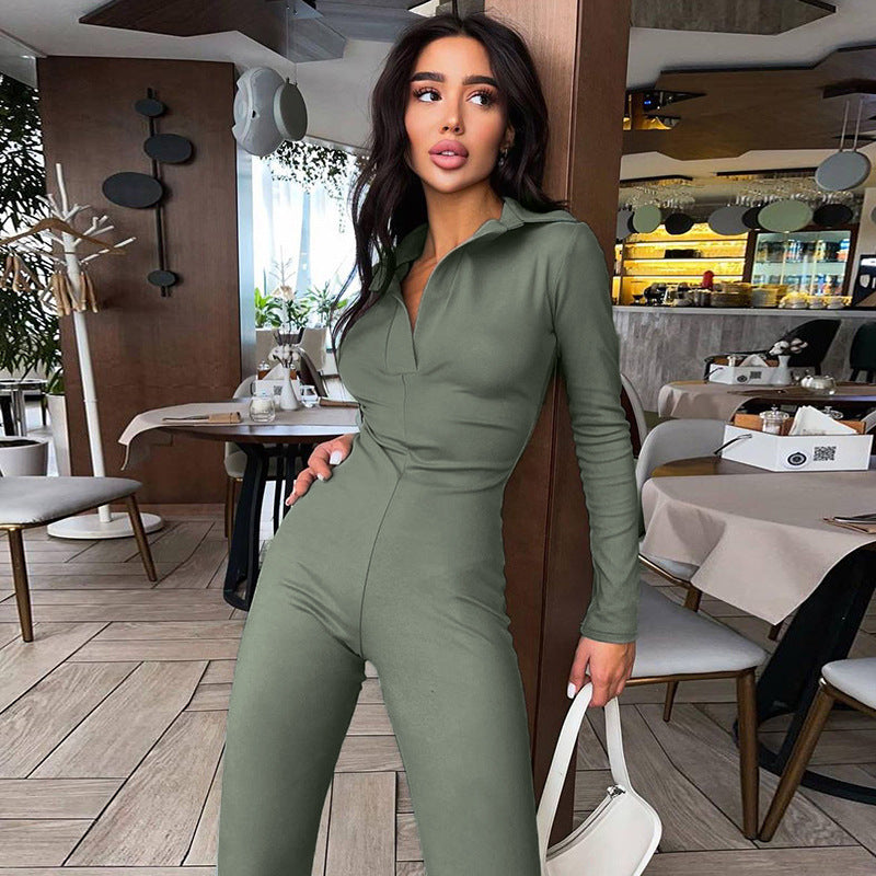 Collar V-neck Jumpsuit Women