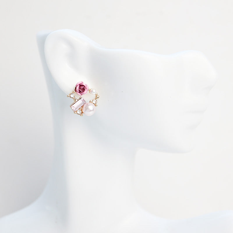 Rose Pearl Earrings/Clip On Earrings