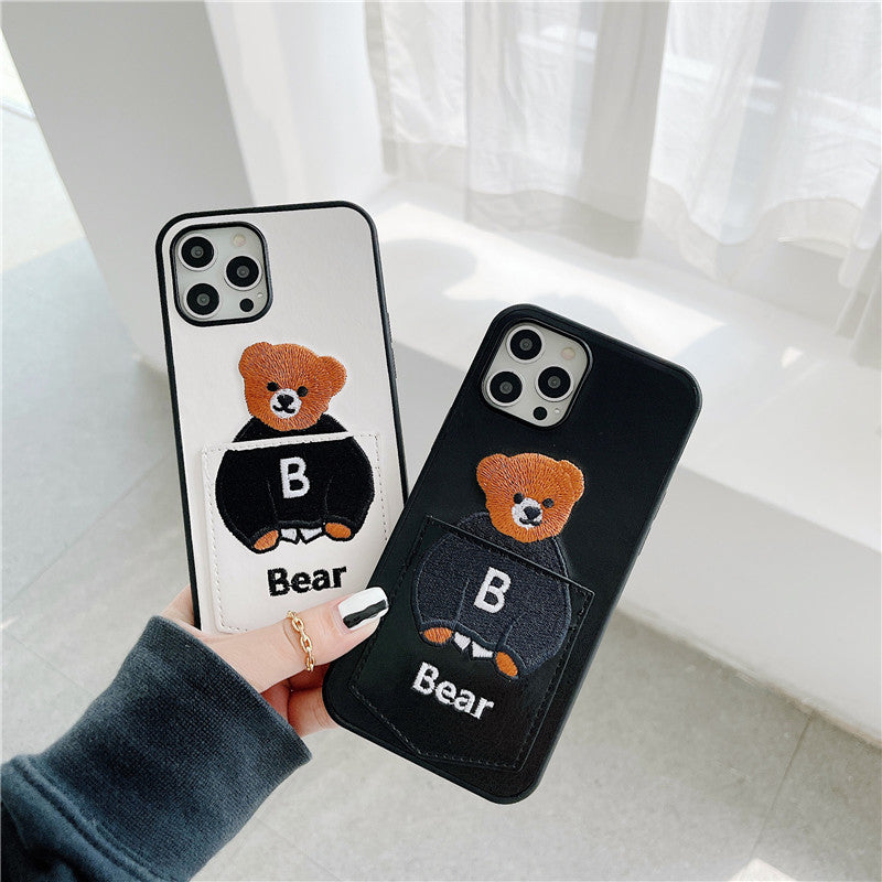 Cute Bear Card Slot iPhone Cases