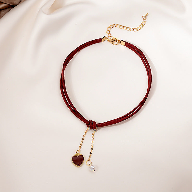 Red Heart Choker Necklace