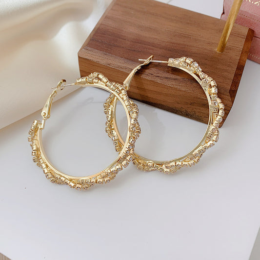 Rhinestone Circle Earrings