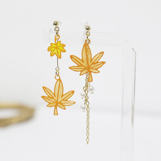 Maple Leaves Design Earrings/Clip on Earrings