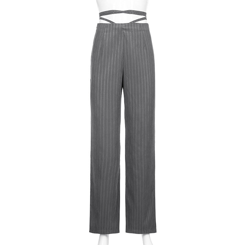 Women's Straps Wrap Straight Pant