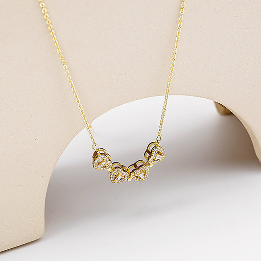 Diamond Hearts Necklace Women