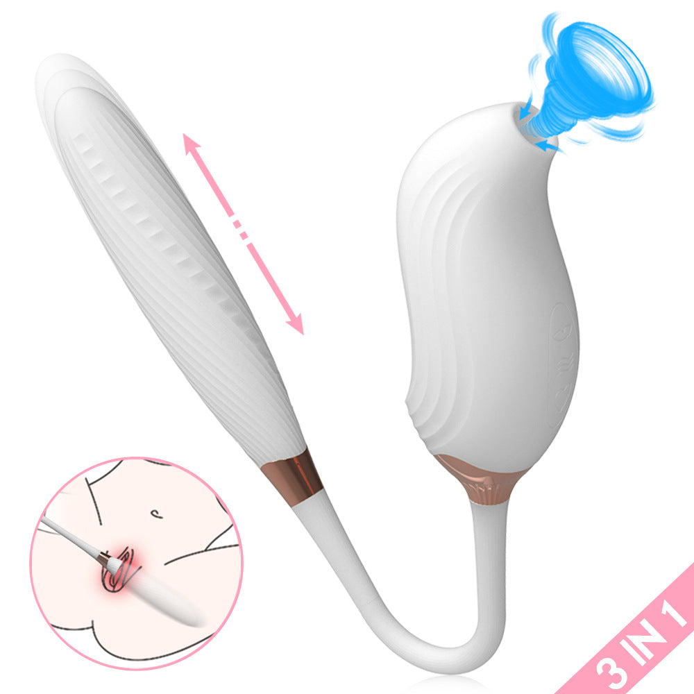 Rechargeable Sex Toy Double Head Heating Vibrator Clitoral Suction - M I I X A S