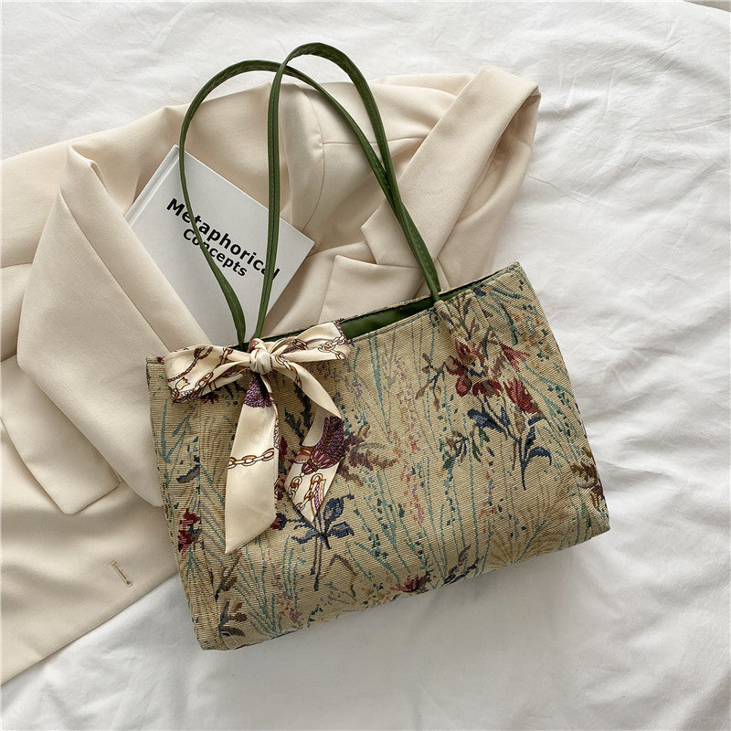 Jacquard Floral Oil Painting Tote Bags - M I I X A S