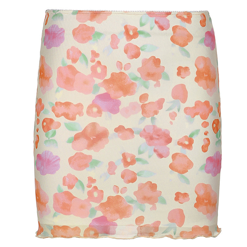 Floral Tube Mini Skirt Women