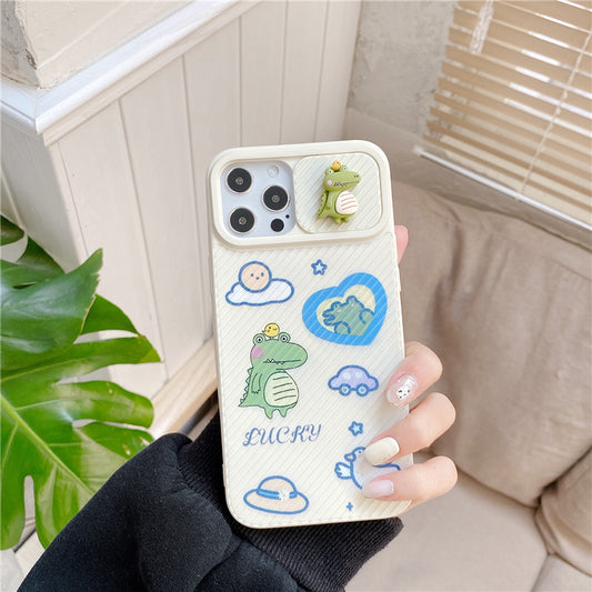 Cute Cartoon Slide Camera Protection iPhone Cases