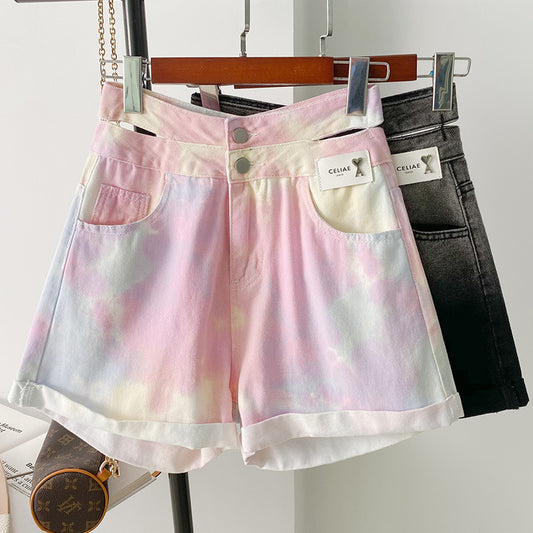 Tie Dye Denim Shorts Pants - M I I X A S