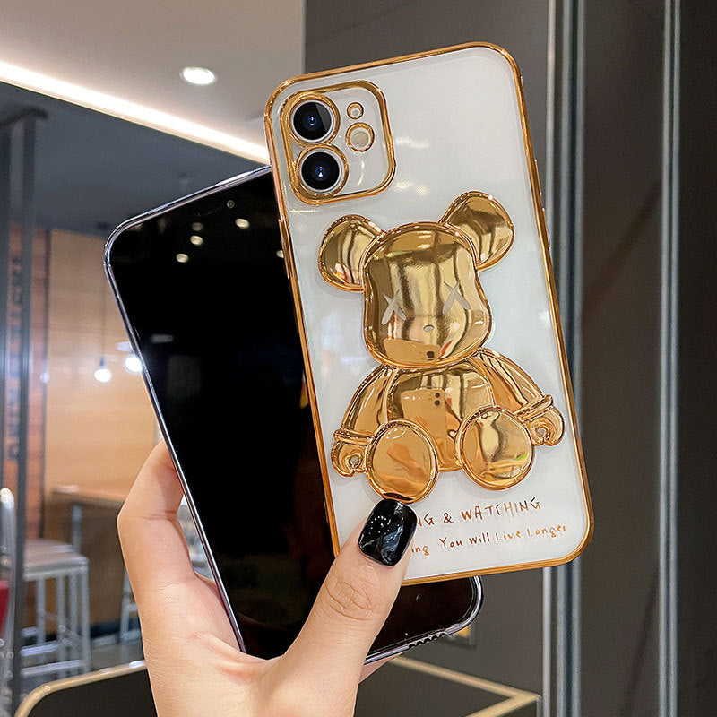 Luxury 3D Electroplating Bear designs iPhone Cases