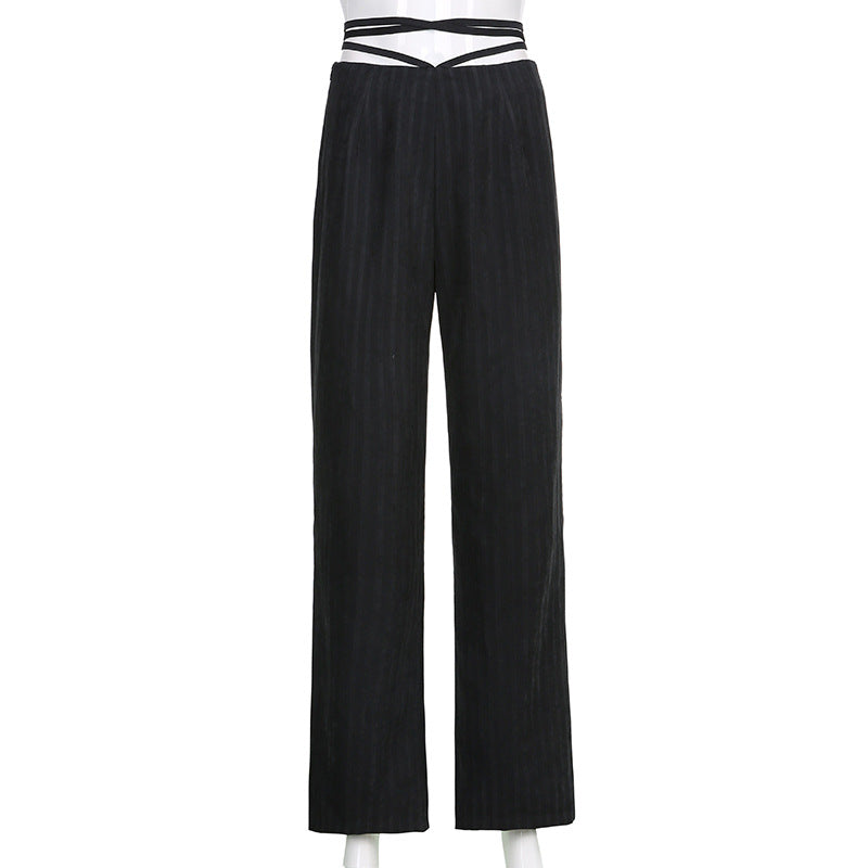 Women's Straps Wrap Straight Pant