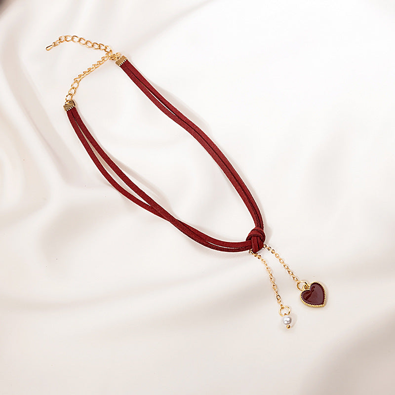 Red Heart Choker Necklace