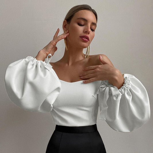 Puff Sleeve Off Shoulder Top Shirts