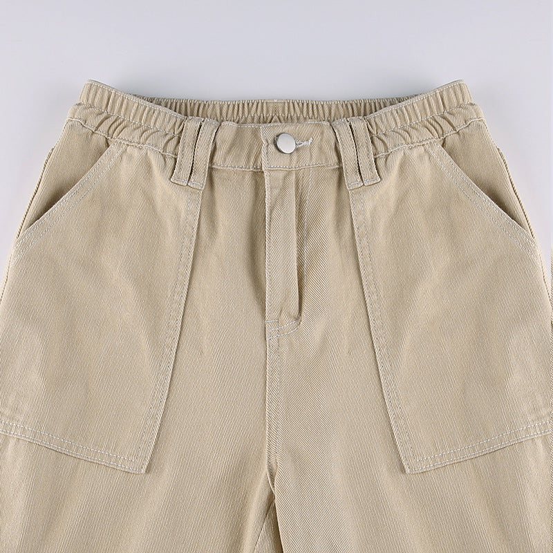 Cargo Jean Flap Pocket High Waist Pant