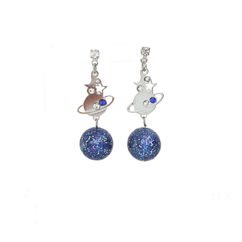 Galaxy Pearl & Stars Design Earrings