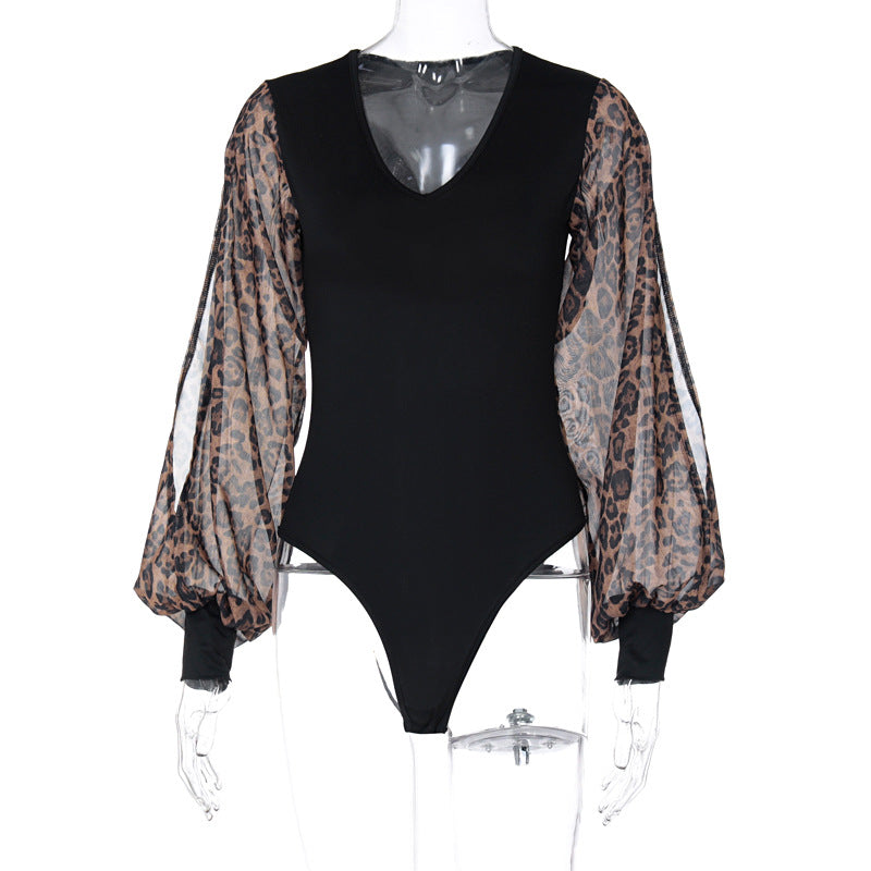 Leopard Open Sleeves Bodysuit