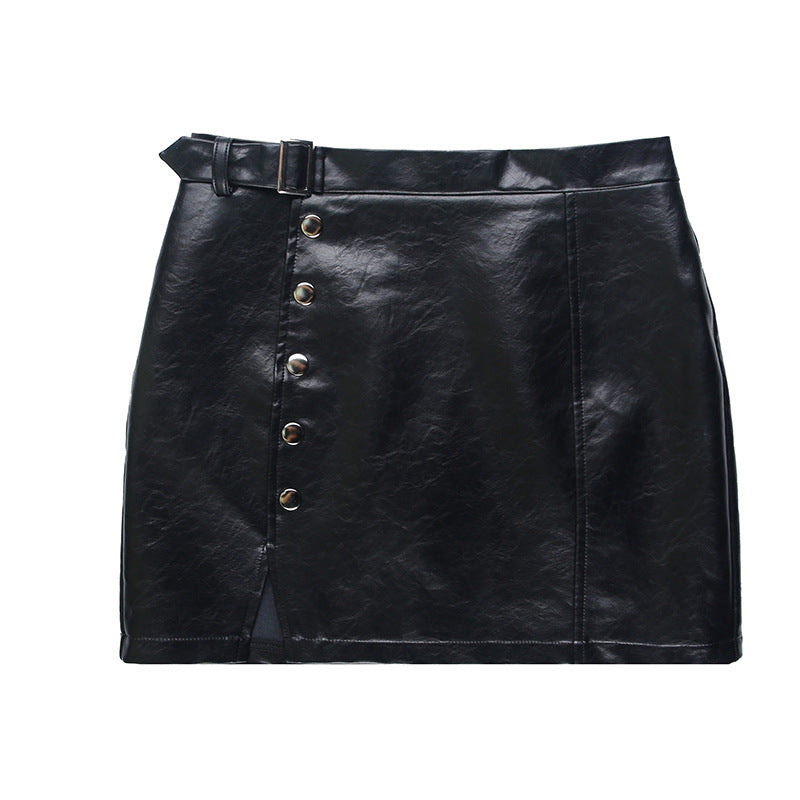 Leather Split Skirt Women