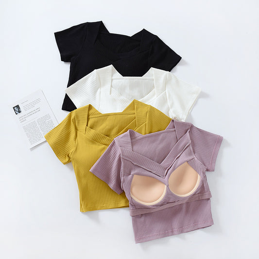 Built-In Bra Pads Crop Tank Top - M I I X A S