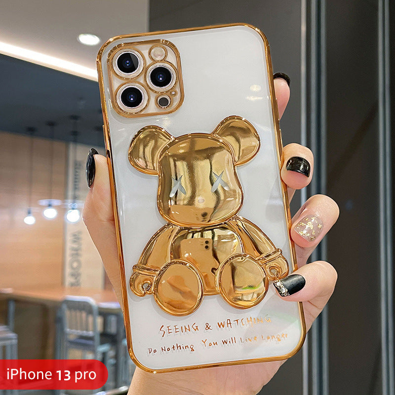 Luxury 3D Electroplating Bear designs iPhone Cases