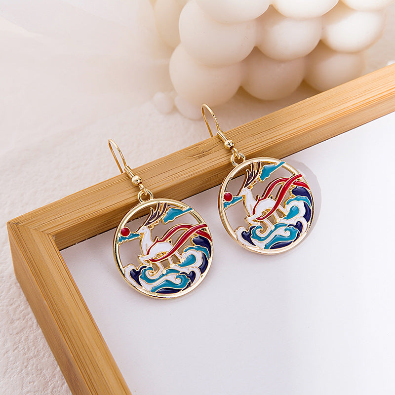 Oil Drop Colorful Cartoon Series Stud Earrings