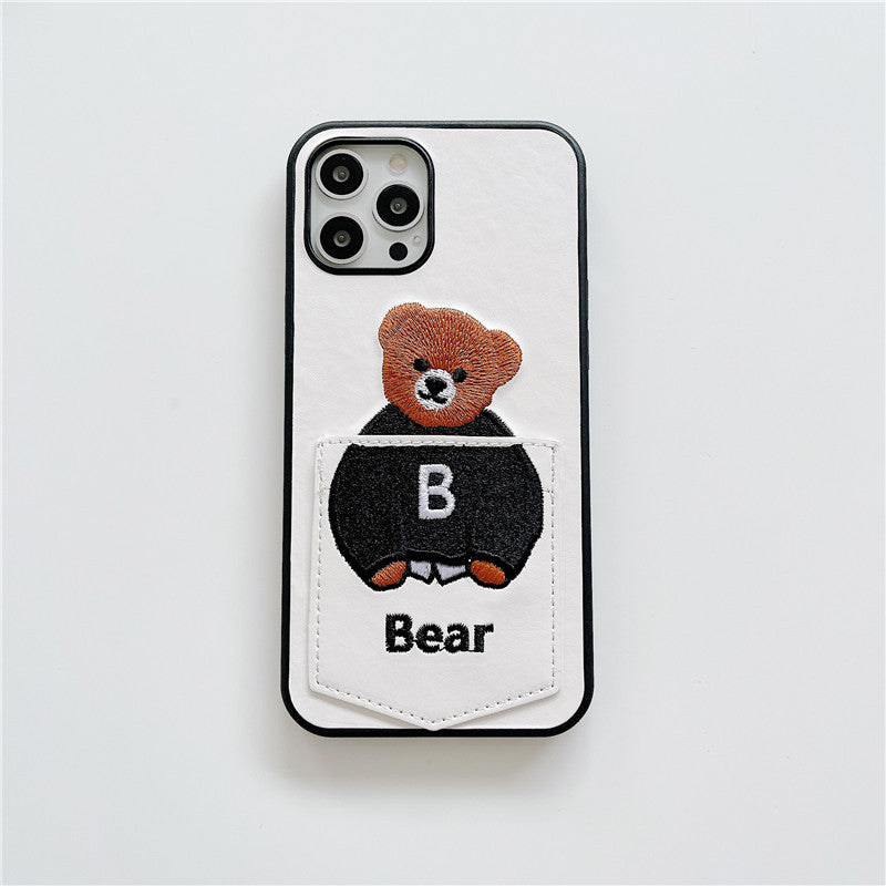 Cute Bear Card Slot iPhone Cases