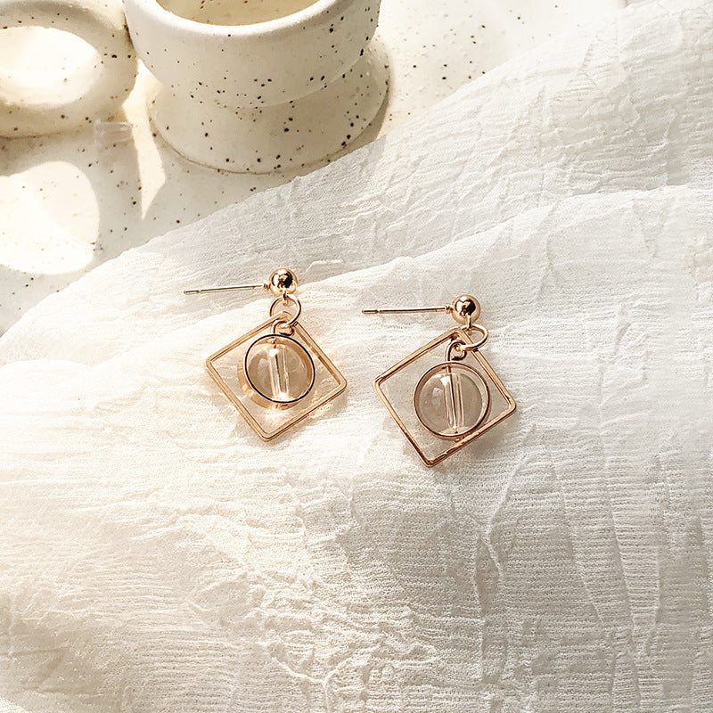 Square Hollow Crystal Earrings